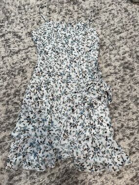 Altar'd State White Mini Dress with Blue Floral Print